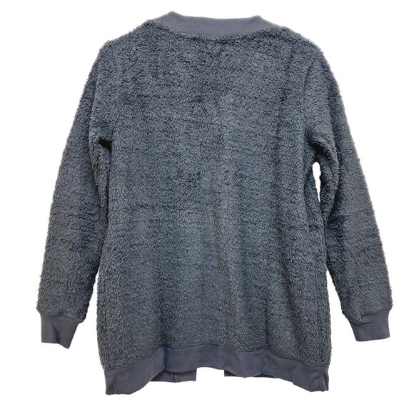 Lacey Chabert Collection Womens Black Fuzzy Open Cardigan With Pockets Size XS - Picture 2 of 11